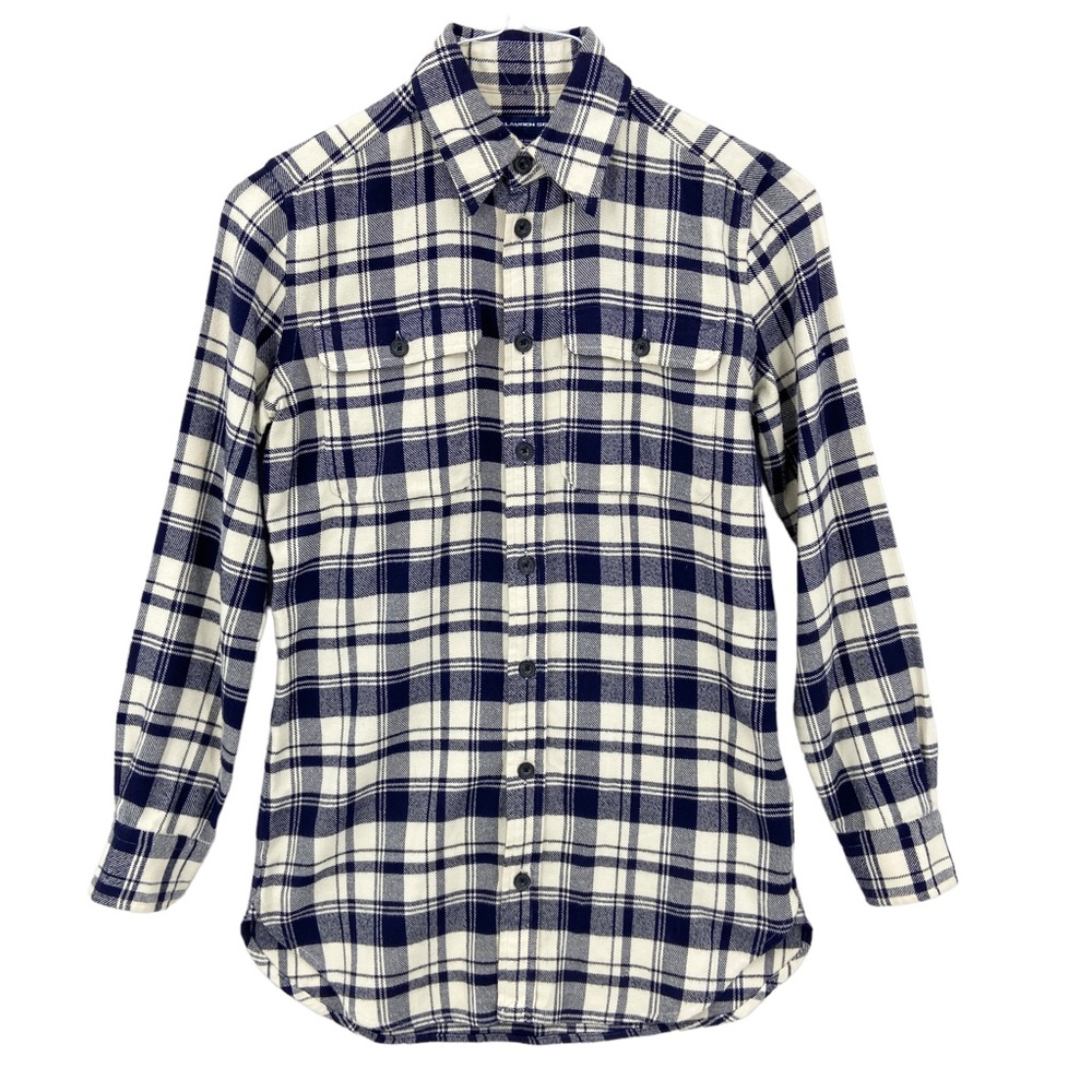 RALPH LAUREN Shirt Plaid Flannel Buffalo Check Top Button
